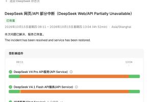 DeepSeek服务中断近5小时，官方宣布故障已修复
